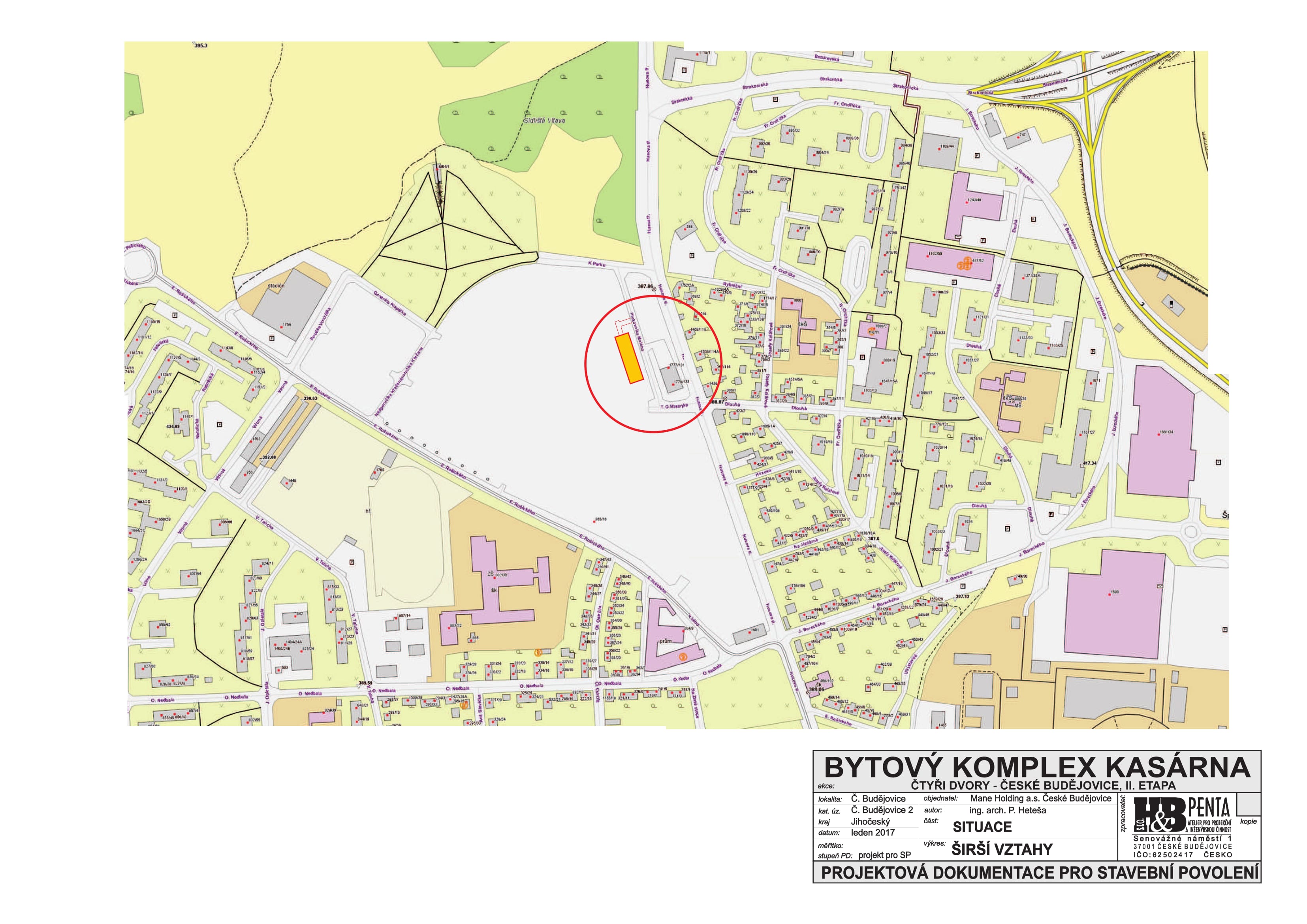 situační mapa Nové byty České Budějovice, 4 Dvory | MANE REALITY situační mapa